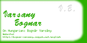 varsany bognar business card