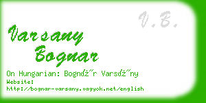varsany bognar business card